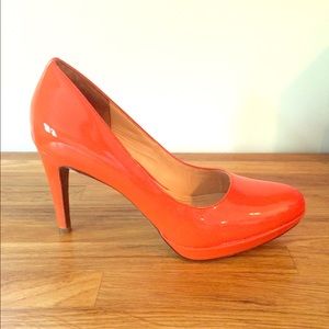 Orange patent leather Cole Haan pump