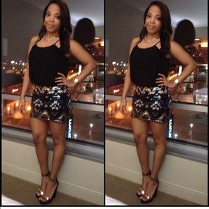 Express Aztec Sequined Miniskirt