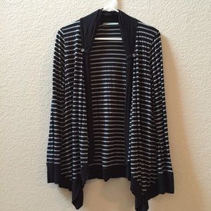 Black and white striped tshirt cardigan