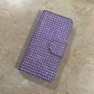 Lavender crystal case/ wallet for iPhone 5/5s