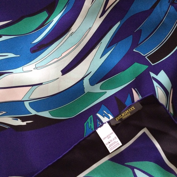 Emilio Pucci blue silk scarf NEW