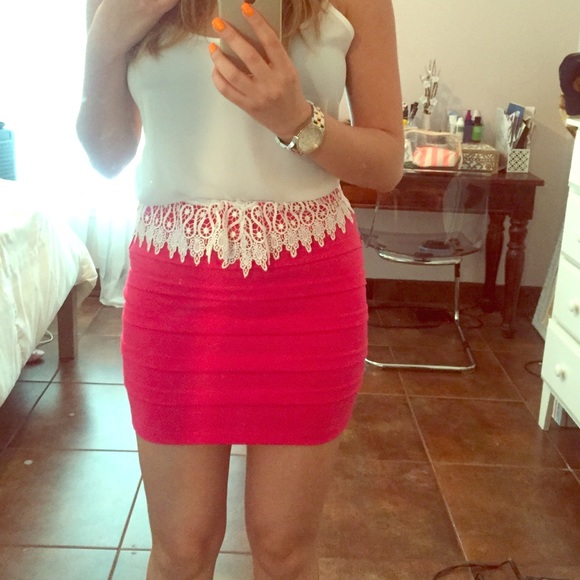 Hot pink Bodycon skirt