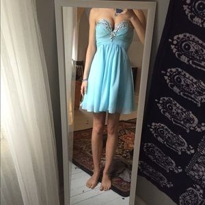 Blue Strapless Party/Homecoming Dress