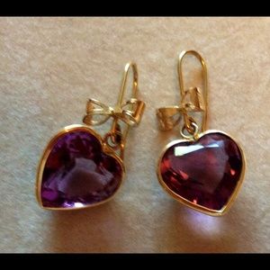 14 Karat gold and amethyst earrings