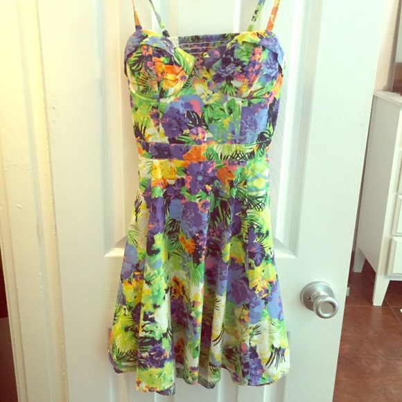Cocktail floral Cutout summer dress
