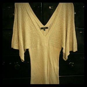 cute dressy sweater shirt see thru on top half