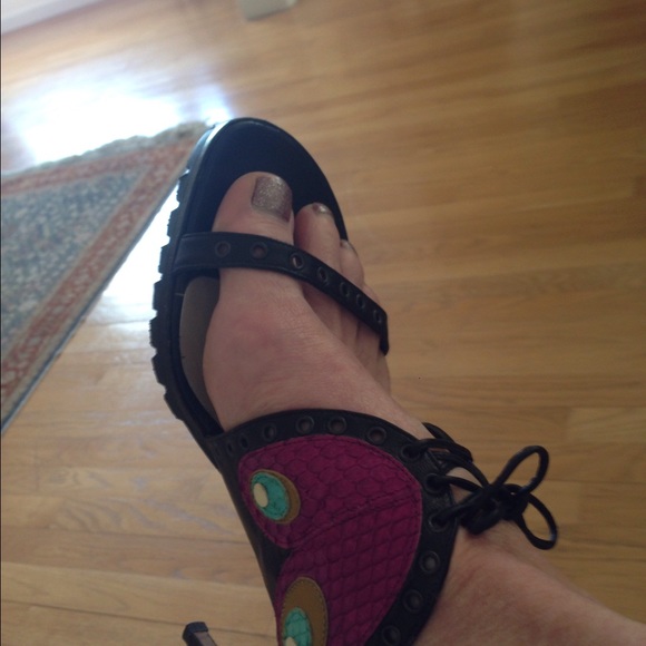 Versace snakeskin embellished heels. - Picture 3 of 3
