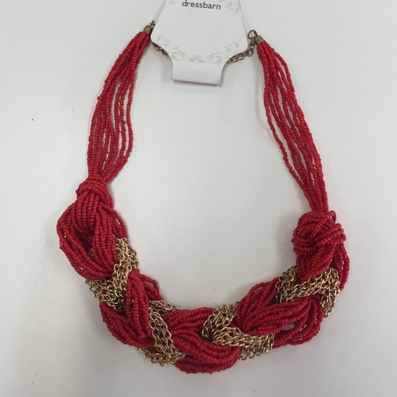 Dress barn red/gold necklace