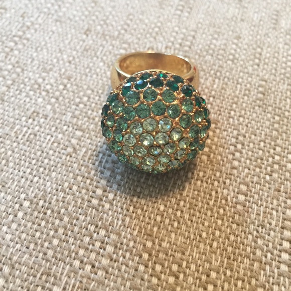 Shades of green crystal ring.