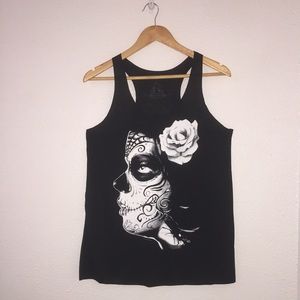 Graphic racerback tank top