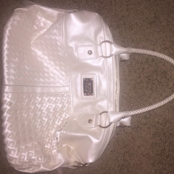 Pearl White Buckle Purse