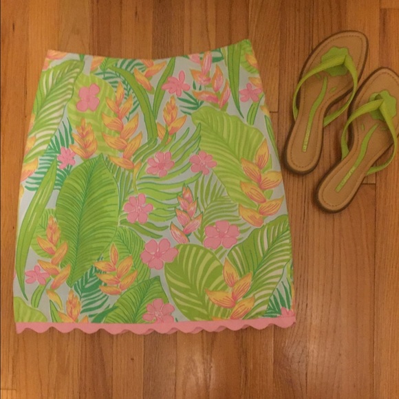 Lilly Pulitzer Dresses & Skirts - Lilly Pulitzer Pink & Lime Palm Skirt