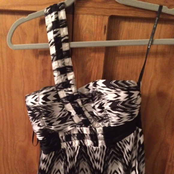 Bebe Aztec single strap silk top