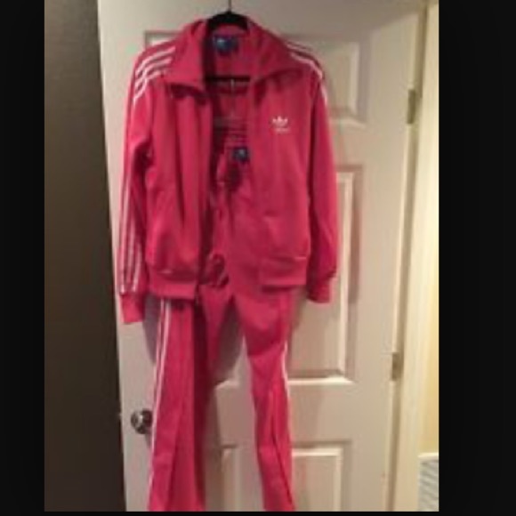 adidas hot pink tracksuit