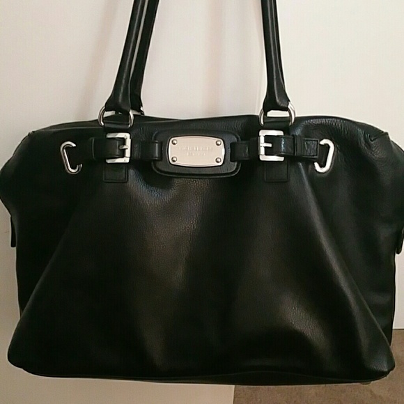 Michael Kors large black l leather bag