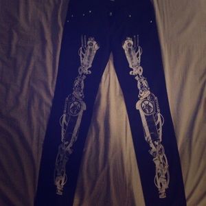 Fist steampunk mechanical skeleton jeans