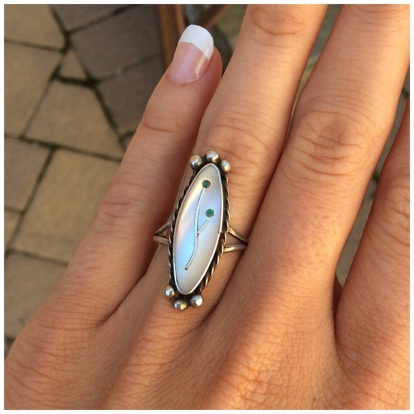 🚫🚫SOLDVintage sterling silver MOP turquoise - Picture 2 of 4
