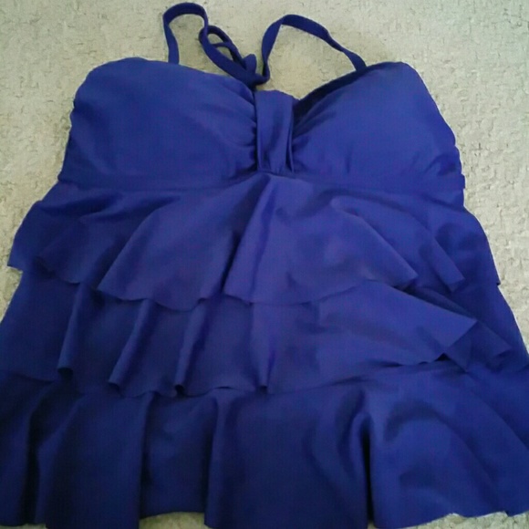 Dark blue with a purple hue tankini top
