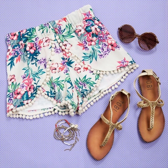 Tropical Pom Pom Shorts