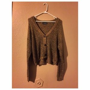 Metallic crop cardigan