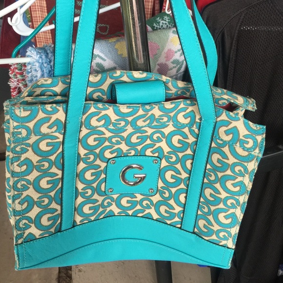 Guess turquoise handbag and wallet