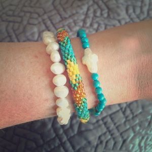 Lily & Laura Turquoise and Yellow Bracelet Set