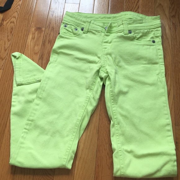 Neon green denim pants - Picture 1 of 1