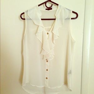 Ivory sleeveless blouse