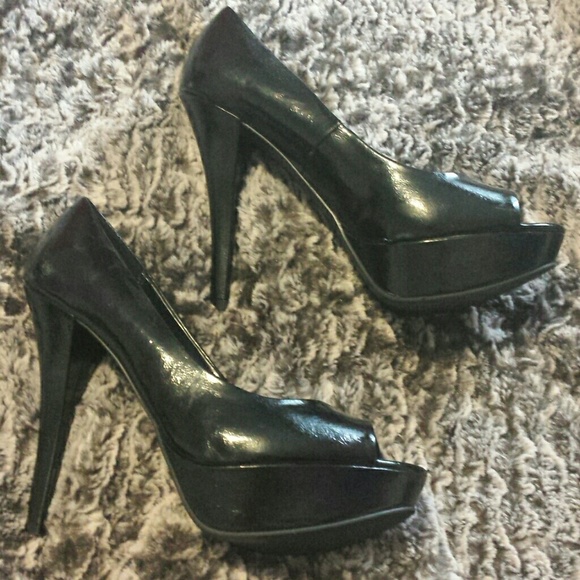 Black open toe City Streets heels.