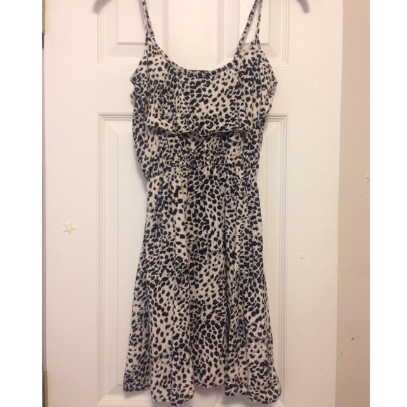 Nude and Black Leopard Print Dress