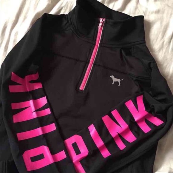 🚫 SOLD 🚫 VS PINK BLACK ULTIMATE HALF ZIP