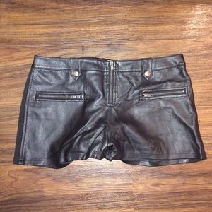Faux leather shorts