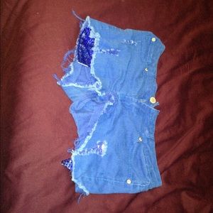 blue denim shorts