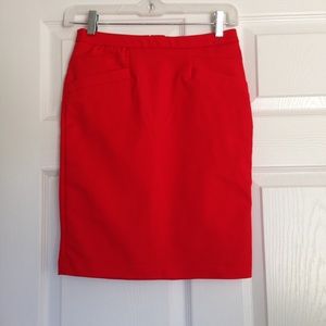Red pencil skirt