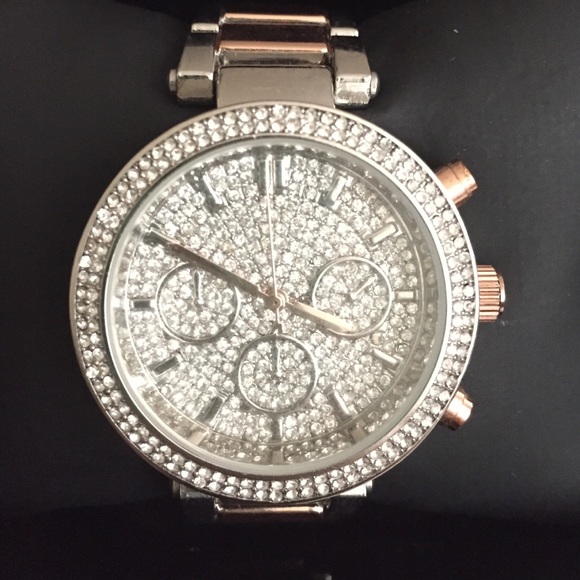 Bebe Stainless steel & rose gold rhinestones Watch - Picture 1 of 3