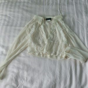 Vintage Lacey see through cropped blouse
