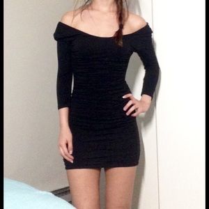 Black Classy Off-The-Shoulder Dress