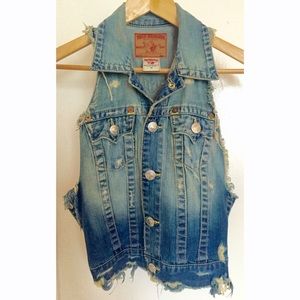 True Religion Ombré Denim Vest