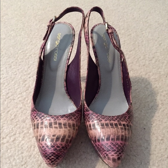 Authentic Sergio Rossi snakeskin platform heels
