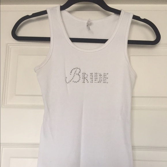 White "bride" tank top