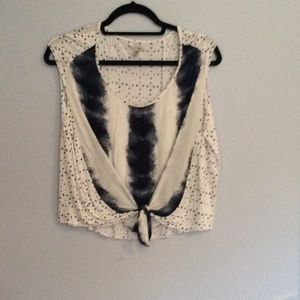 Tie dye front tie t shirt