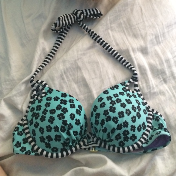 VS Pink Floral Print Mint Bikini top