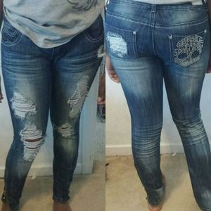Distressed jeans
