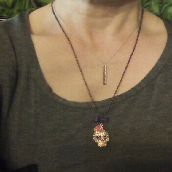Sugar skull pendent necklace adjustable back.11in