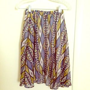 Colorful printed flows skirt