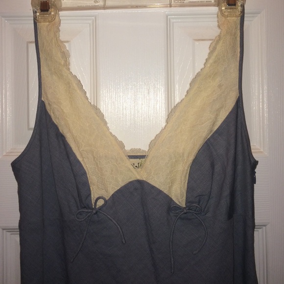 Anthropologie Viola Chambray & Lace Dress