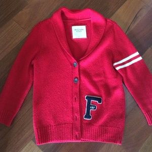 Red Abercrombie and Fitch woven cardigan