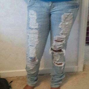 Distressed jeans