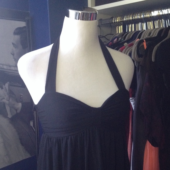 Black Ruffle Halter Dress - Picture 3 of 3