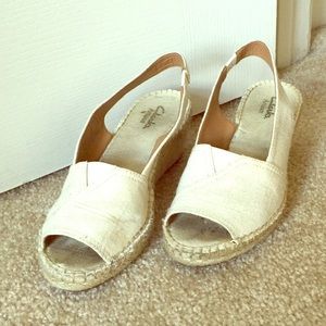 Clarks wedge espadrilles sandals sz 7